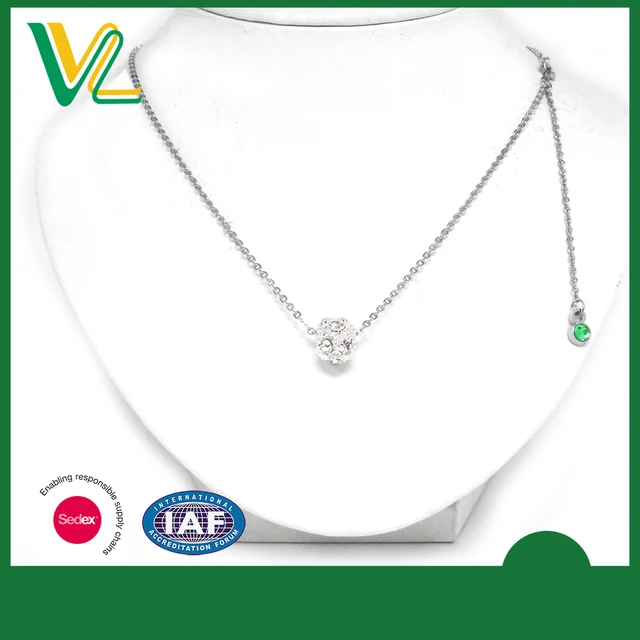 high quality zinc alloy metal beaded ball 3d charm necklaces