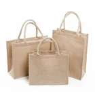 Jute beach tote carry fit bag reusable grocery bag burlap pouch custom printed instock jute promotional with handle