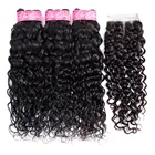 Wholesale New Products Brazilian Hair Water Wave Bundles With Closure