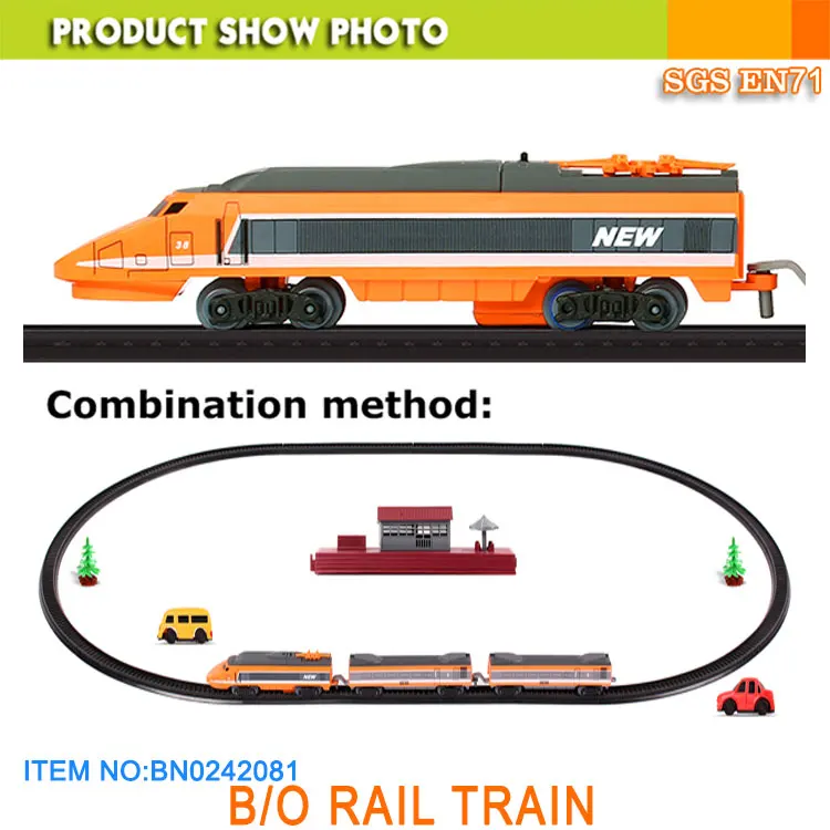 kids electric slot train toy high speed rail model play set