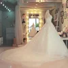 OEM Customization Wedding Dresses 2018 Long Trail Handmade Designer Dress 3D Flower With Beading Bridal Dress