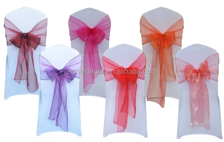 Wholesale High Quality Plain Satin Chair Cover Sash for Wedding Decoration