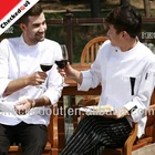 Fashion style french chef coat works restaurant clothes bragard chef uniform