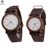 New quality assurance fashion luxury wholesale genuine leather men women branded custom logo wooden watch