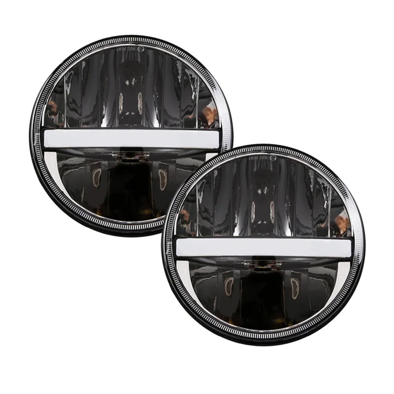 FADUIES 7 Inch Round LED Headlights 60W HiLo Beam Angle Eye DRL & Amber Turn Signal For Jeep Wrangler JK TJ LJ CJ Hummer H1 H2 (1)