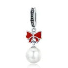 BAMOER Authentic 925 Sterling Silver Glittering Glamorous Bowknot Beads fit Women Charm Bracelets Jewelry Christmas Gift