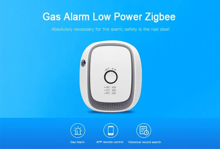 Tuya Smart Life Security Zigbee Combustible Gas Detector Alarm Kitchen - ANKUX.COM