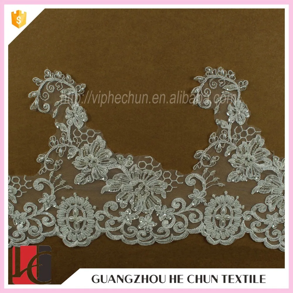 HC-2018-1 Hechun Ladies Fashion 3D White Guipure Lace Bridal Trim