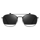 Male Personality Flipped Sun glasses Women's Metal Half frame Sunglasses Internal Blue proof Mirror