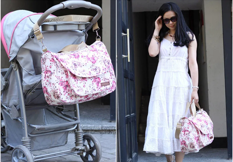 6 PcsSet Baby Diaper Bag Large Maternity Nappy Handbag Multifunction Mummy Travel Baby Care Stroller Tote Shoulder Bags BB6022 (12)