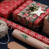 Christmas series gift box kraft wrapping paper roll, Flower rose wrapping paper