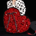 White Packaging Rose Bouquet Long With Preserved Top Grade Custom Luxury New Style Handmade Heart Shaped Flower Gift Box