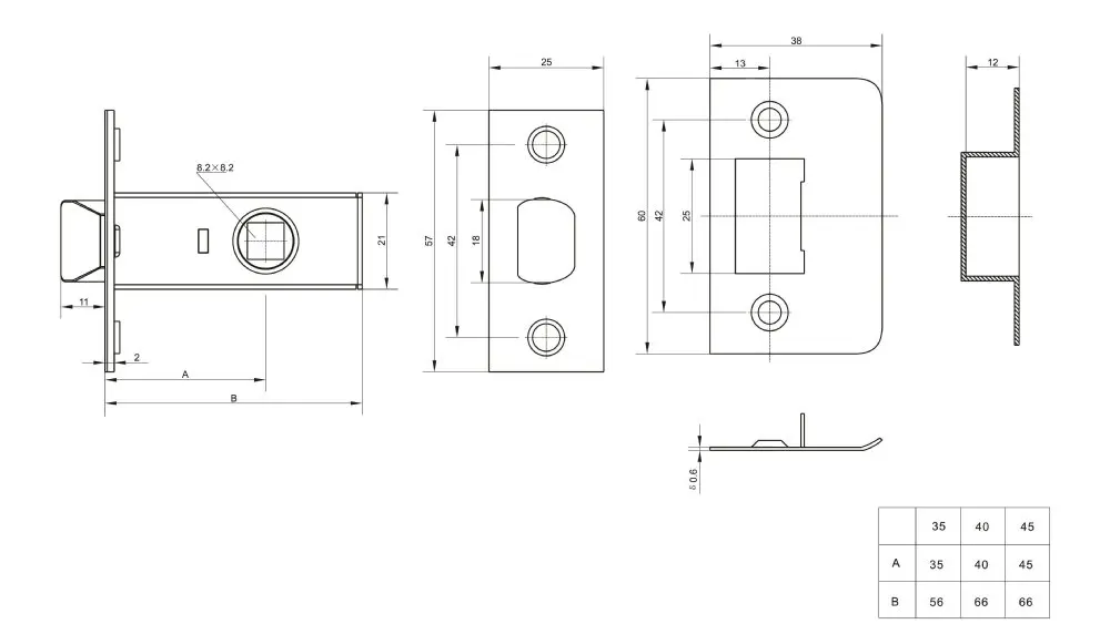 Square Drive Mortise Door Latch Buy Door Latch,Mortise Door Latch