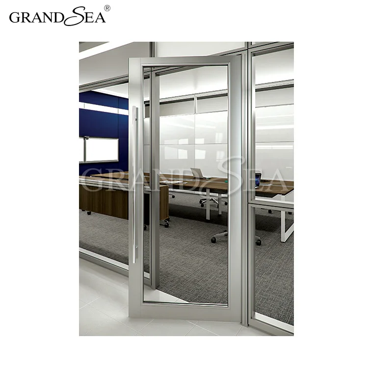High-quality sample aluminum inside swing single doors with clear tempered glasses
