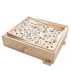 Natural pine wood indoor maze game for kids labyrinth toys