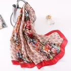Wholesale 2019 newest womens luxurious shawl wrap high quality 3colors spring summer floral print silk pashmina scarf