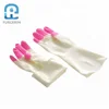 High Quality Colorful Latex Medium Flock Lined Blue Household Cleaning Rubber Gloves For Kitchen