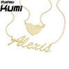 custom jewellery 18k gold plated two chain style with heart necklace for coulples