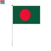 Short shipping time 2019 low price BANGLADESH flag hand flag