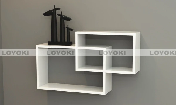 decor wall cube shelf table with attached lamp