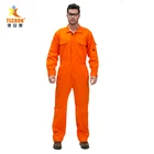 EN11612 fire retardant cotton orange work coveralls for men