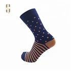 Custom logo top quality fashion coloured cotton dress men happy socks