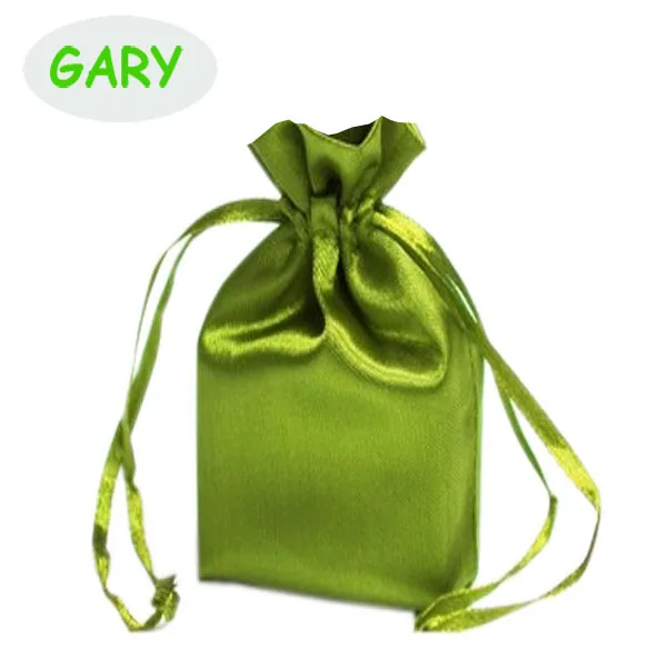 personalized chocolate satin large drawstring gift pouch bags