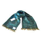 BLUE PHOENIX jacquard paisley woven dupatta emerald 100% viscose scarf shawl