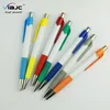 cheap promotional plastic carnival white pen with colored gripper and accents