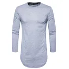Tri Blend Cotton Fashion Casual Slim Elastic Soft Mens Long Sleeve T Shirts