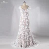 RSW972 Bohemian China Custom Made Picture Of Latest Gown Designs Venice Lace Mermaid Wedding Dresses