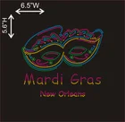 Iron on rhinestone Clothing transfer Heat Press Appliques Mardi Gras Transfer
