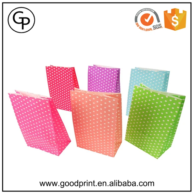 packaging & printing  bag  white dots printed gift paper bag