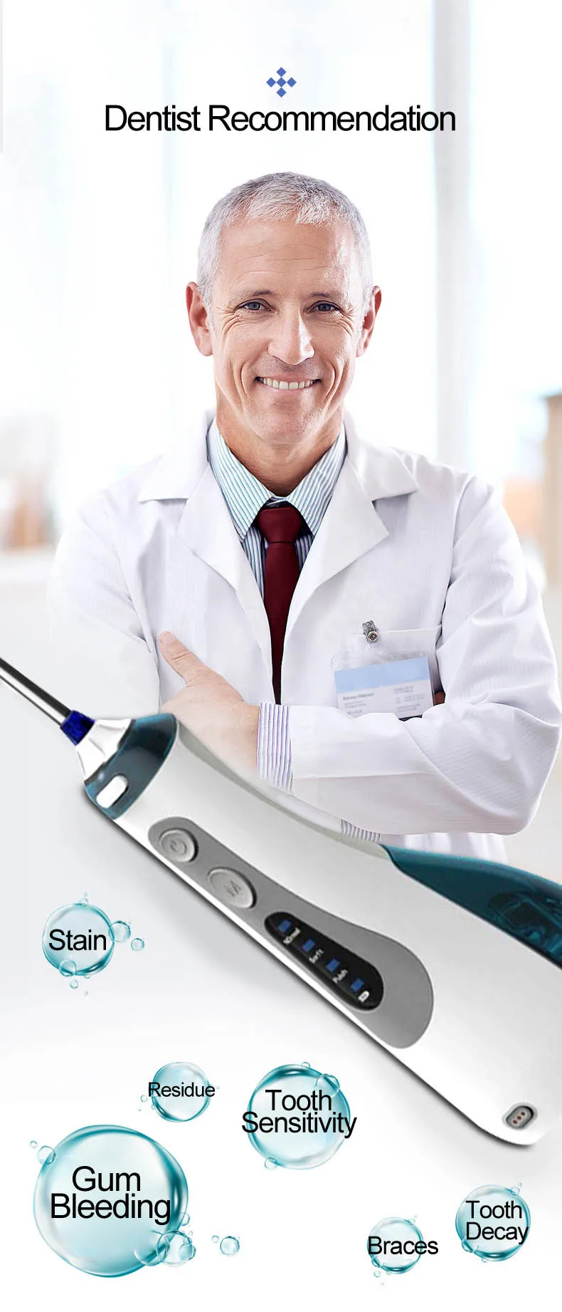 portable rechargeable oral irrigator