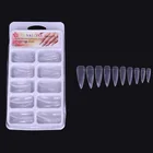 100pcs Dual Clear Nail System Form for Uv Acrylic false nail Art mold Tips fake nails