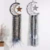 Artilady Handmade Half Circle Moon Design Dream Catcher Feather Wall Hanging with Star Home Decoration Ornament Festival Gift