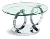 2019 new mirror chrome leg transparent glass adjustable coffee table home office