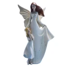 Mother and daughter happy family angel figurine
