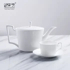 induction tea cup china white decorative and saucer flower traditional tea ceramic pot coffee set coffee pot in one
