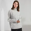Oem Wholesale Sweater Cashmere 100% Brand Knitted Rol Neck Sweater Female Pullovers With Dots