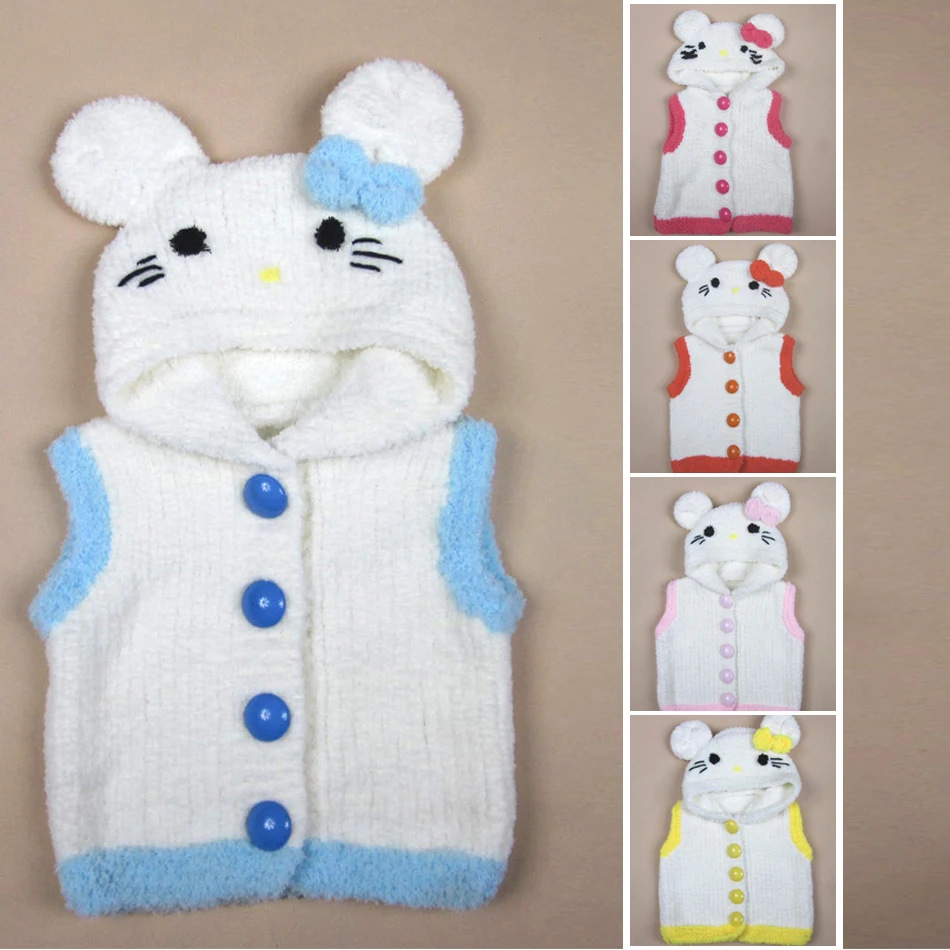 Good Quality Children New Sweater Hooded Vest For Girls Boys Autumn Winter Coat Kid Fashion Outerwear Warm Coral Fleece Vest