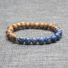 Newest Natural Stone Wooden beads bracelet for men and women tiger eye stone malachite beads men bracelet gift bracelet