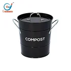 Indoor galvanized metal countertops kitchen compost bin