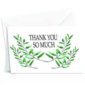 leaf design thank you greeting cards for invitation letter and