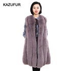 Winter Warm Long Fox Fur Vest Ladies Real Fox Fur Vest