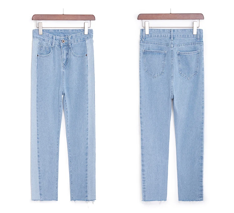 PURPLEWIND OEM Hole Hollow Out Tassel Denim Trousers Women High Waist Streetwear Wide Leg