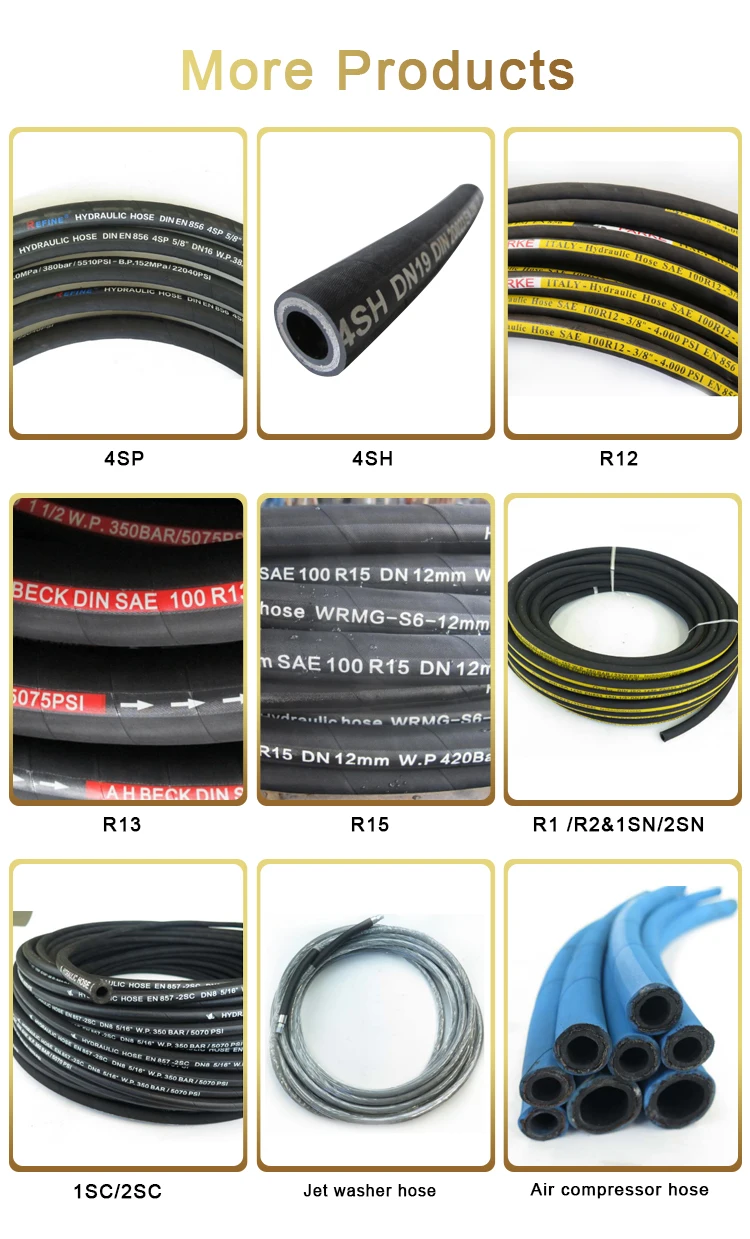 5/8 inch Steel Wire Reinforced Hydraulic Rubber Pipe Hose SAE 100 R12 R13