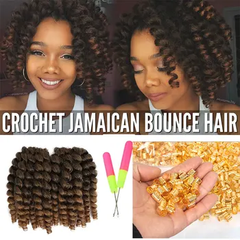 Ombre Color Jumpy Crochet Braid 8inch Afro Kinky Twist Jamaican