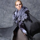 Sexy Lady High Standard 100% Cashmere Wool Scarf Tippet Shawl With Gorgeous Fox Fur Collar