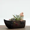 New Cartoon Boat Design Resin flower pot Succulent plant funny potted Flower vase Office pot